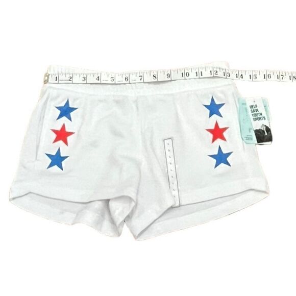 DSG Youth Girls' Fleece Shorts Pure White Star Stripe, Size YL, NWT - Picture 9 of 11